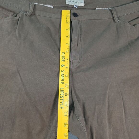 Dapper Boi Chino Slim Premium Pants Stretch Unisex Size 48x31 Olive Green Preppy - Picture 6 of 8